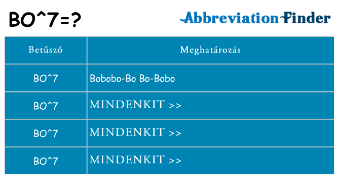 Mi a(z) bo7 állni